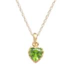 Tiara 14k Gold Over Silver Peridot Heart Crown Pendant, Women's, Size: 18, Green