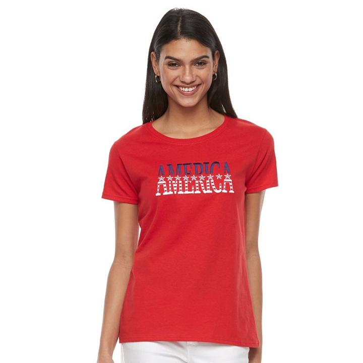 Women's Mccc American Graphic Tee, Size: Medium, Red