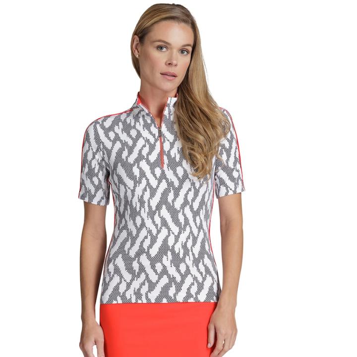 Women's Tail Robin Print Short Sleeve Top, Size: Medium, Congo