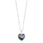 Brilliance Silver Plated Heart Pendant With Swarovski Crystals, Women's, Blue