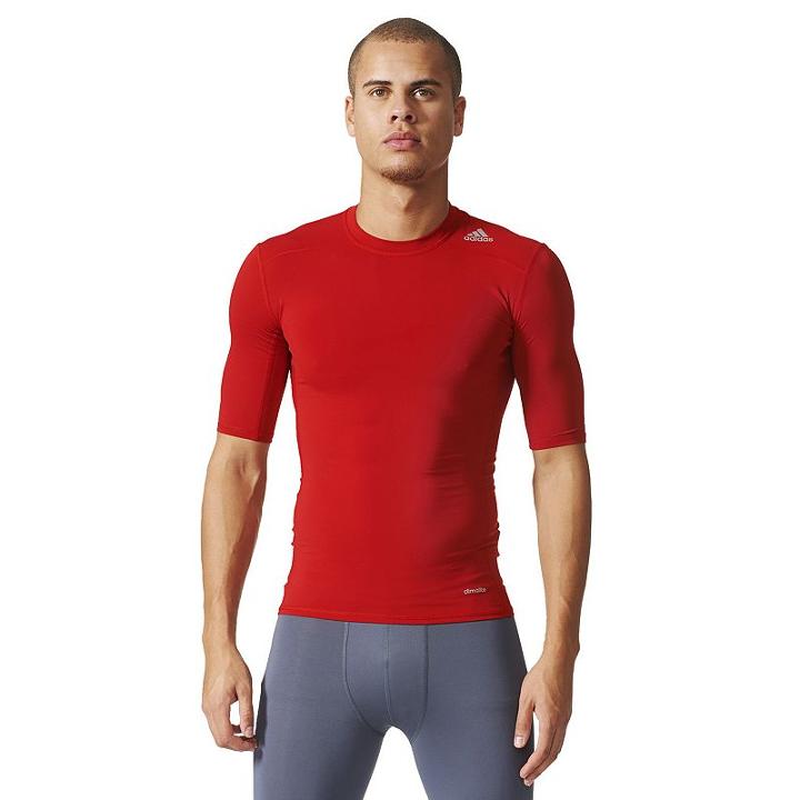 Men's Adidas Techfit Base Layer Tee, Size: Medium, Red