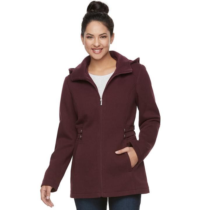 Women's D.e.t.a.i.l.s Hooded Fleece Midweight Jacket, Size: Xl, Red
