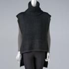 Women's Simply Vera Vera Wang Sleeveless Turtleneck Poncho, Black
