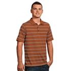 Men's Antigua Striped Performance Golf Polo, Size: Xl, Brt Orange