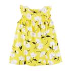 Baby Girl Carter's Floral Ruffle Sleeve Dress, Size: 6 Months, Yellow