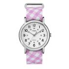 Timex Women's Weekender Gingham Watch, Size: Medium, Pink