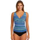 Women's Croft & Barrow&reg; Waist Minimizer Shirred One-piece Swimsuit, Size: 16, Blue
