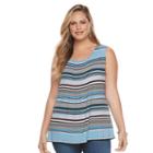 Plus Size Croft & Barrow&reg; Pintuck Tank, Women's, Size: 2xl, Dark Blue