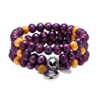 Minnesota Vikings Dyed Freshwater Cultured Pearl Team Logo Charm Stretch Bracelet Set, Women's, Purple