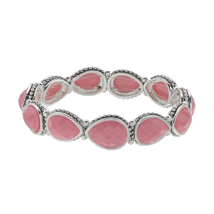 Napier Teardrop Link Stretch Bracelet, Women's, Pink