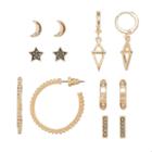 Mudd&reg; Star, Crescent & Hoop Nickel Free Earring Set, Women's, Multicolor