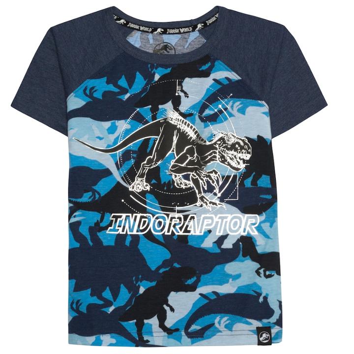 Boys 4-7x Jurassic World: Fallen Kingdom Indoraptor Foiled Dinosaur Camo Graphic Tee, Size: 6, Med Blue