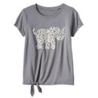 Girls 7-16 Miss Chievous Embellished Crochet Applique Tie-front Tee, Girl's, Size: Medium, Black