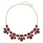 Red Cabochon Bib Statement Necklace, Women's, Med Red