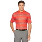 Men's Grand Slam Printed Stripe Polo, Size: Large, Brt Red
