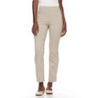 Petite Dana Buchman Slimming Solution Classic Fit Dress Pants, Women's, Size: L Petite, Lt Beige