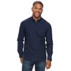 Men's Marc Anthony Slim-fit Solid Stretch Woven Button-down Shirt, Size: Large, Blue