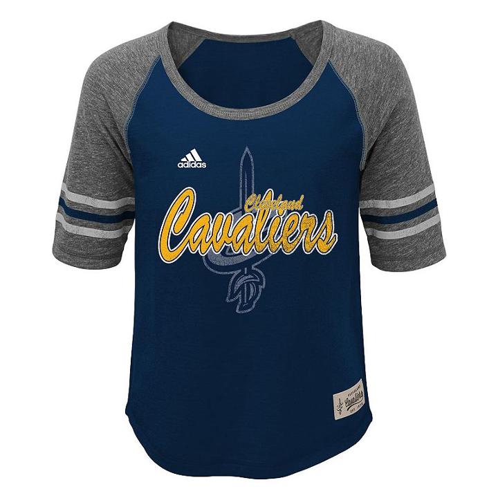 Girls 7-16 Adidas Cleveland Cavaliers High-low Raglan Tee, Girl's, Size: Small, Red