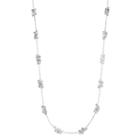 Chaps Long Disc Cluster Station Necklace, Women's, Silver