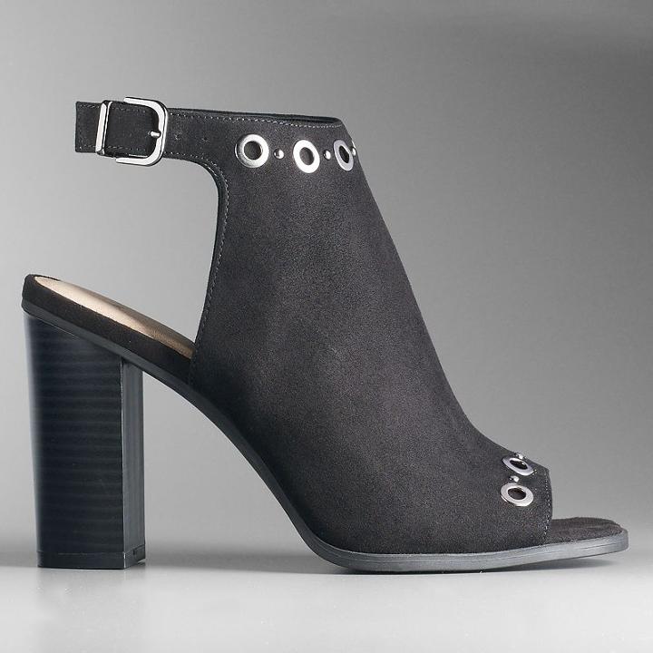 Simply Vera Vera Wang Beatrice Women's Block Heel Sandals, Size: 9.5, Black