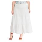 Plus Size Chaps Crinkle Skirt, Women's, Size: 1xl, White