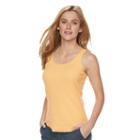 Women's Sonoma Goods For Life&trade; Scoopneck Ribbed Tank, Size: Xxl, Med Yellow