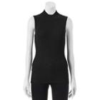 Juniors' Pink Republic Ribbed Sleeveless Mockneck Sweater, Girl's, Size: Medium, Black