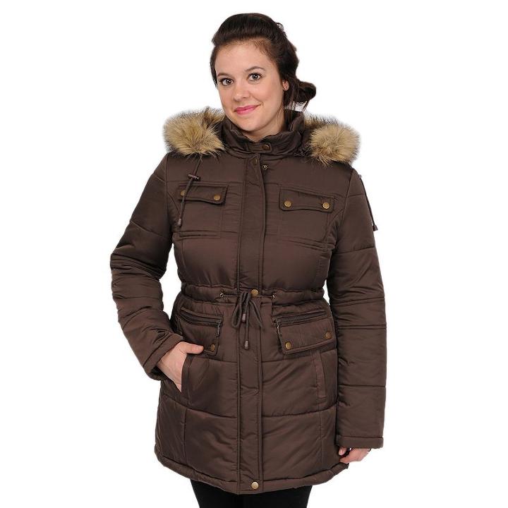 Excelled Quilted Anorak Jacket, Women's, Size: Xl, Brown