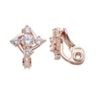 Napier Cubic Zirconia Square Nickel Free Clip-on Earrings, Women's, Pink