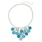 Blue & Green Circle Statement Necklace, Women's, Multicolor