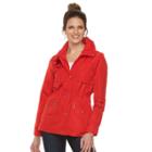 Women's Weathercast Hooded Anorak Jacket, Size: Medium, Red