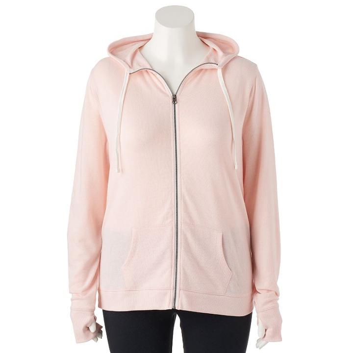 Juniors' Plus Size So&reg; Zip Up French Terry Hoodie, Size: 2xl, Lt Orange