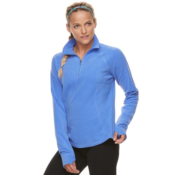 Women's Tek Gear&reg; 1/4 Zip Microstretch Top, Size: Large, Med Blue