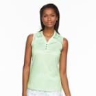 Women's Pebble Beach Performance Printed Sleeveless Golf Polo, Size: Small, Green Oth