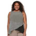 Plus Size Dana Buchman Geometric Print Tank, Women's, Size: 1xl, Beig/green (beig/khaki)