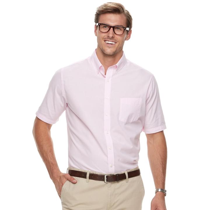 Big & Tall Croft & Barrow&reg; Regular-fit Solid Easy-care Button-down Shirt, Men's, Size: Xl Tall, Med Pink