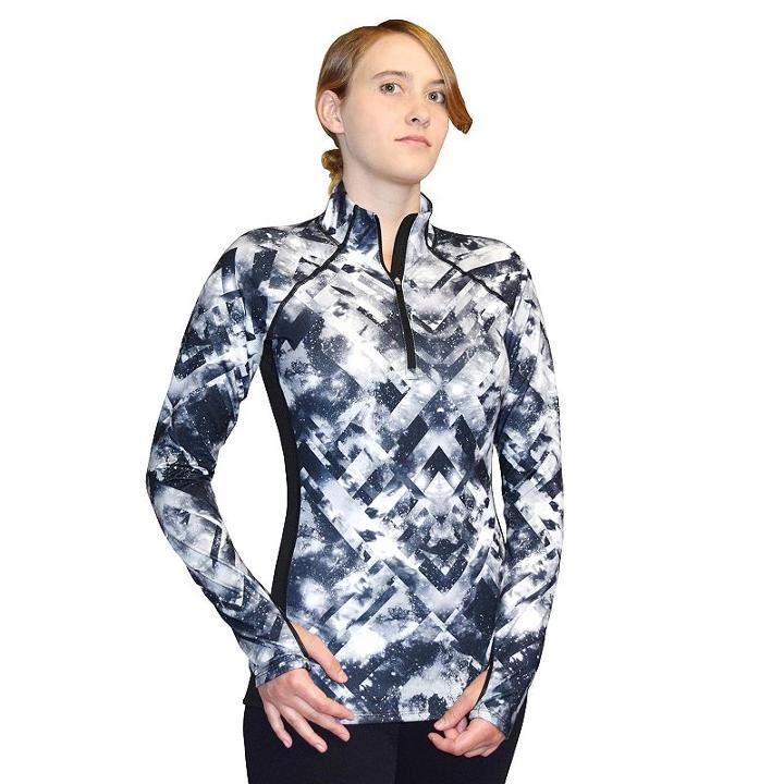 Women's Snow Angel Natural Wonder Slimline Quarter Zip Top, Size: Small, Blue Other