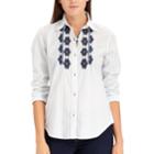 Petite Chaps Plaid Button-up Shirt, Women's, Size: S Petite, Blue