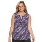 Plus Size Dana Buchman Crepe Sleeveless Blouse, Women's, Size: 3xl, Purple