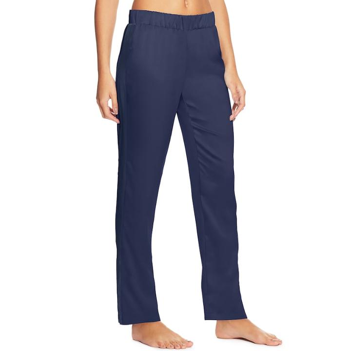 Women's Maidenform Pajamas: Snowbird Satin Pants, Size: Medium, Dark Blue