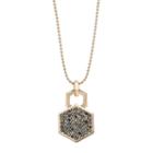 Coco Lane Hexagon Pendant Necklace, Women's, Size: 17, Black