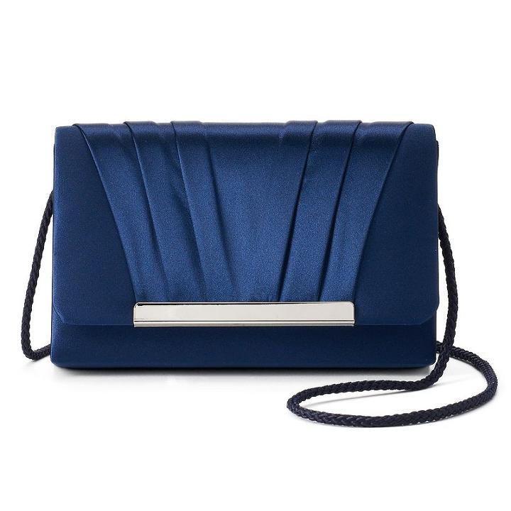 Gunne Sax By Jessica Mcclintock Harper Satin Pleated Clutch, Women's, Blue