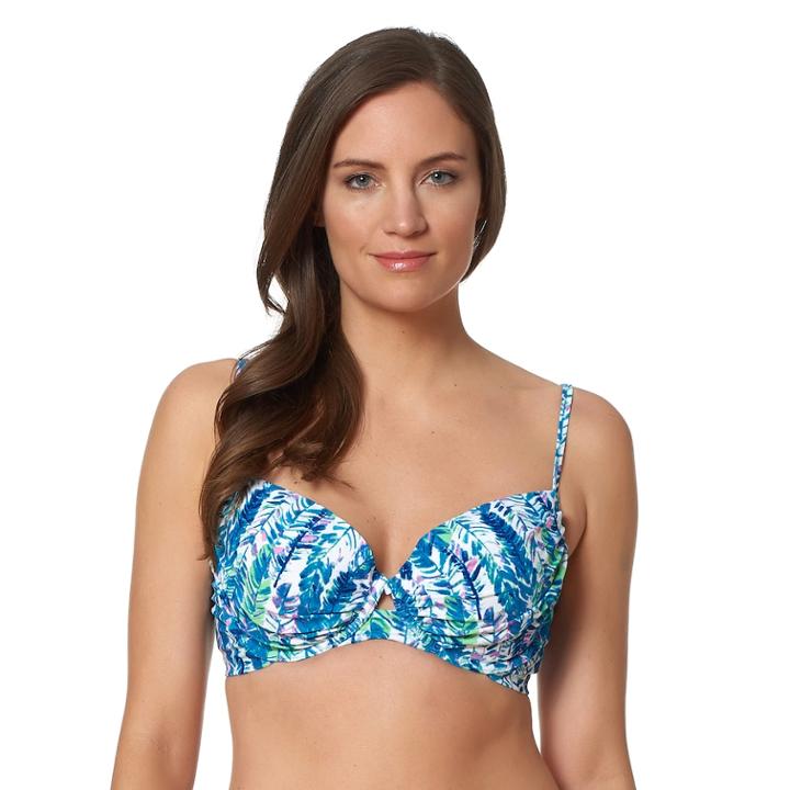Women's Pink Envelope D-cup Push-up Bikini Top, Size: Large, Light Blue