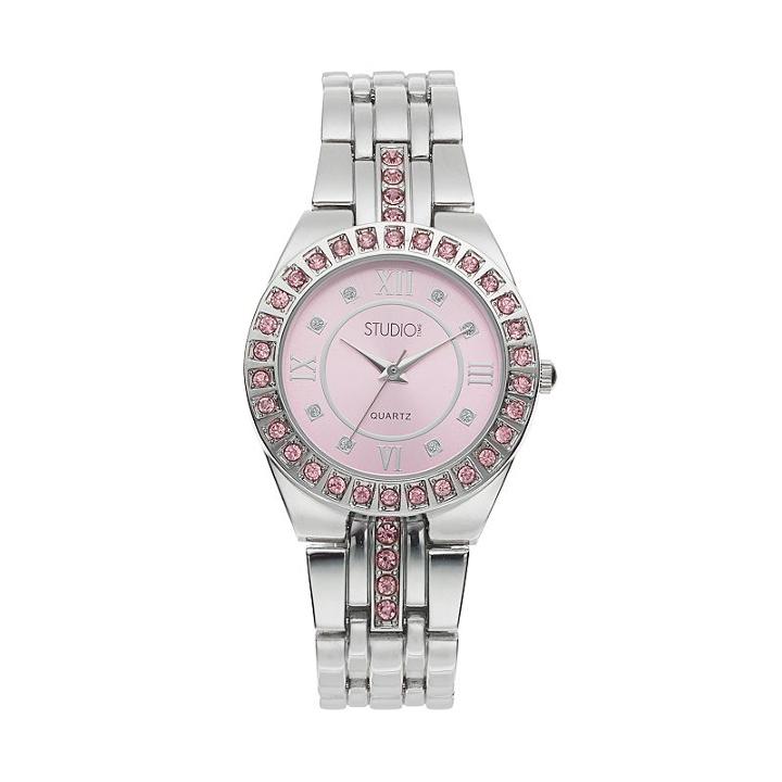 Studio Time Women's Crystal Watch, Size: Medium, Silver