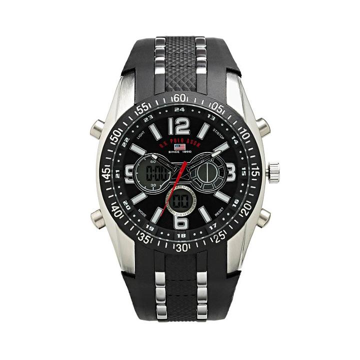 U.s. Polo Assn. Men's Analog & Digital Chronograph Watch - Us9045, Size: Xl, Black