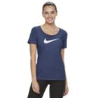 Women's Nike Swoosh Short Sleeve Graphic Tee, Size: Small, Brt Blue