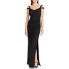 Women's Chaps Shirred Evening Gown, Size: 14, Black