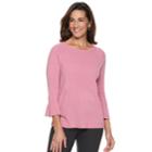 Women's Napa Valley Boatneck Bell-sleeve Sweater, Size: Xl, Med Pink
