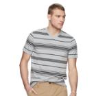 Men's Urban Pipeline&reg; Striped Maxflex V-neck Tee, Size: Medium, Grey