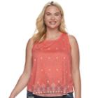 Juniors' Plus Size Mudd&reg; Slubbed Tank, Teens, Size: 2xl, Med Pink
